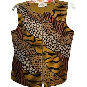 Nancy Bolen City Girl Women's‎ Animal Print Zip Vintage Statement Piece